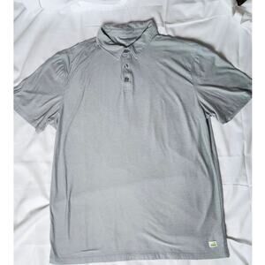 Vuori Strato Tech Polo Men's Large Light Gray Performance Stretch Short Sleeve